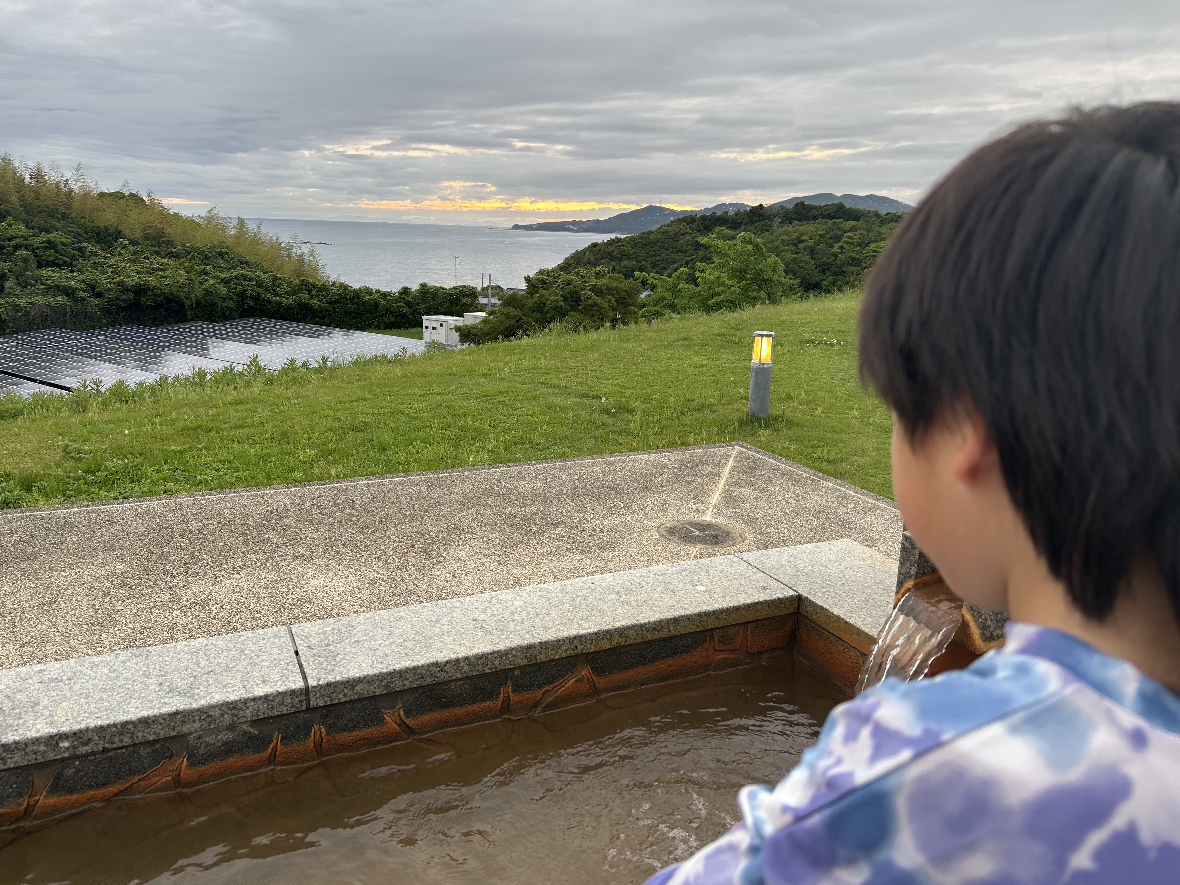 足湯から見た夕焼け